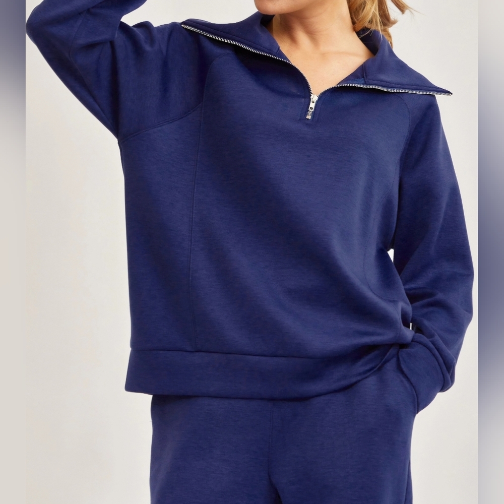 #48884 🚨 SALE 🛑M,L,XL Quarter Zip Pullover+Jogger Modal 2pc Set - Picture 10 of 12